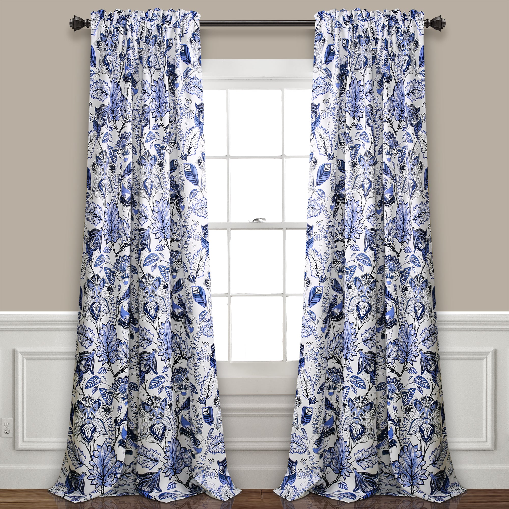 Luxury Traditional Regency Faux Silk Border Trim Window Curtain