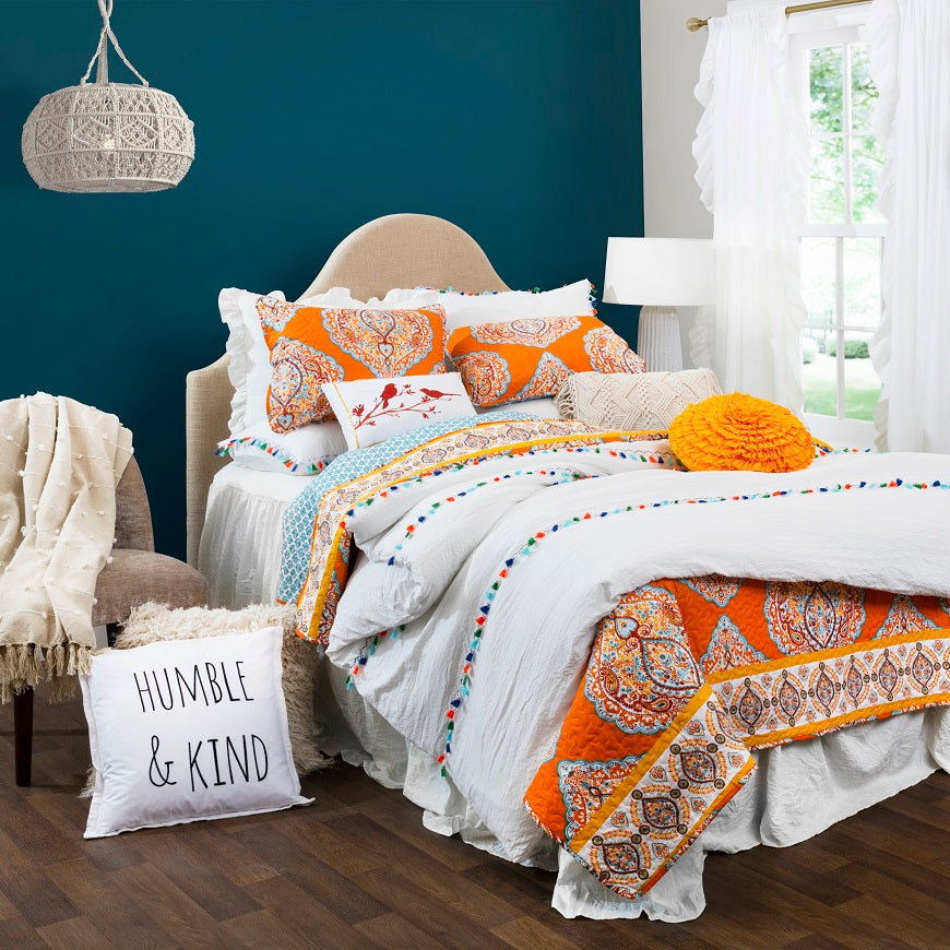 Bedding Bundle: Hygge Geo Quilt Set + Emma Faux Fur Comforter - King –  LushDecor