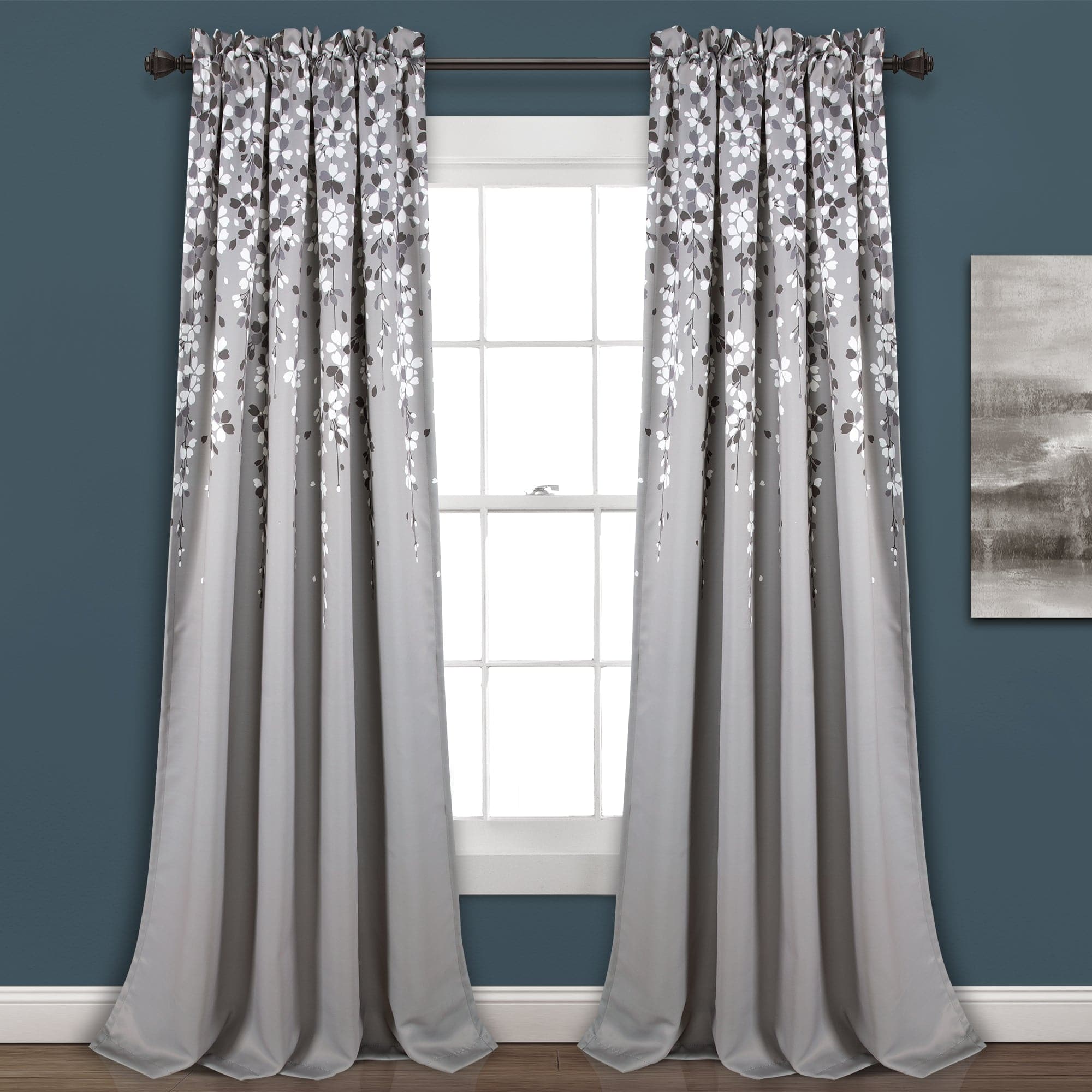 Weeping Flower Room Darkening/Light Filtering Window Curtain Pair