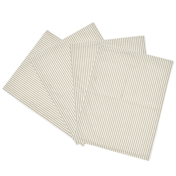 Set of 12 Plain Striped 30 x 40cm cloth Napkins cotton dinner table fabric  placemats 6 colors for Events & Home Use