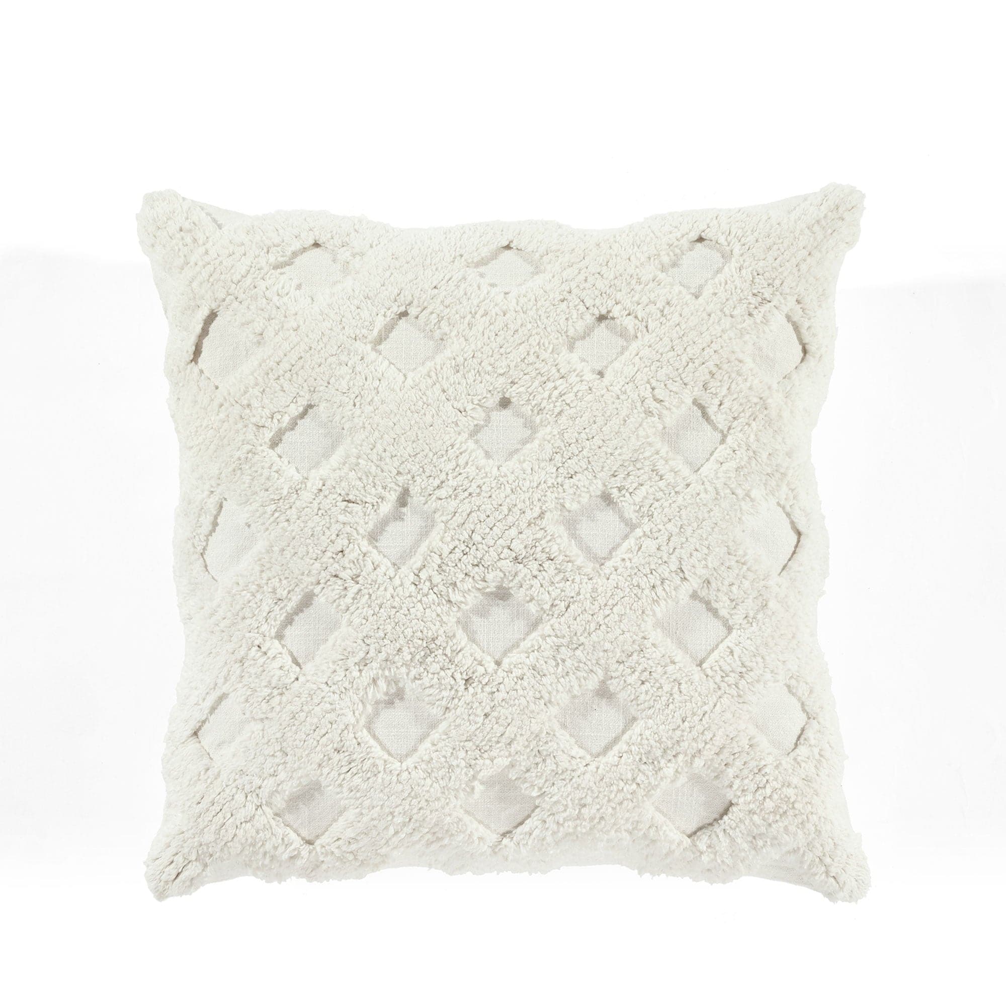 Diamond Tufted Throw Pillow, Natural / 20 x 20