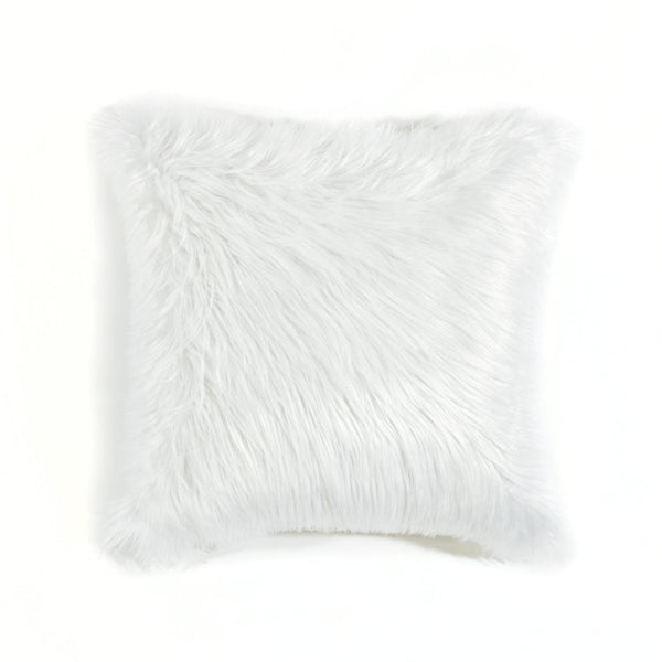 Fluffy white throw pillow | White faux fur pillow cover | Short hair faux  fur throw pillow | Ivory white faux fur | White | Made in Canada.