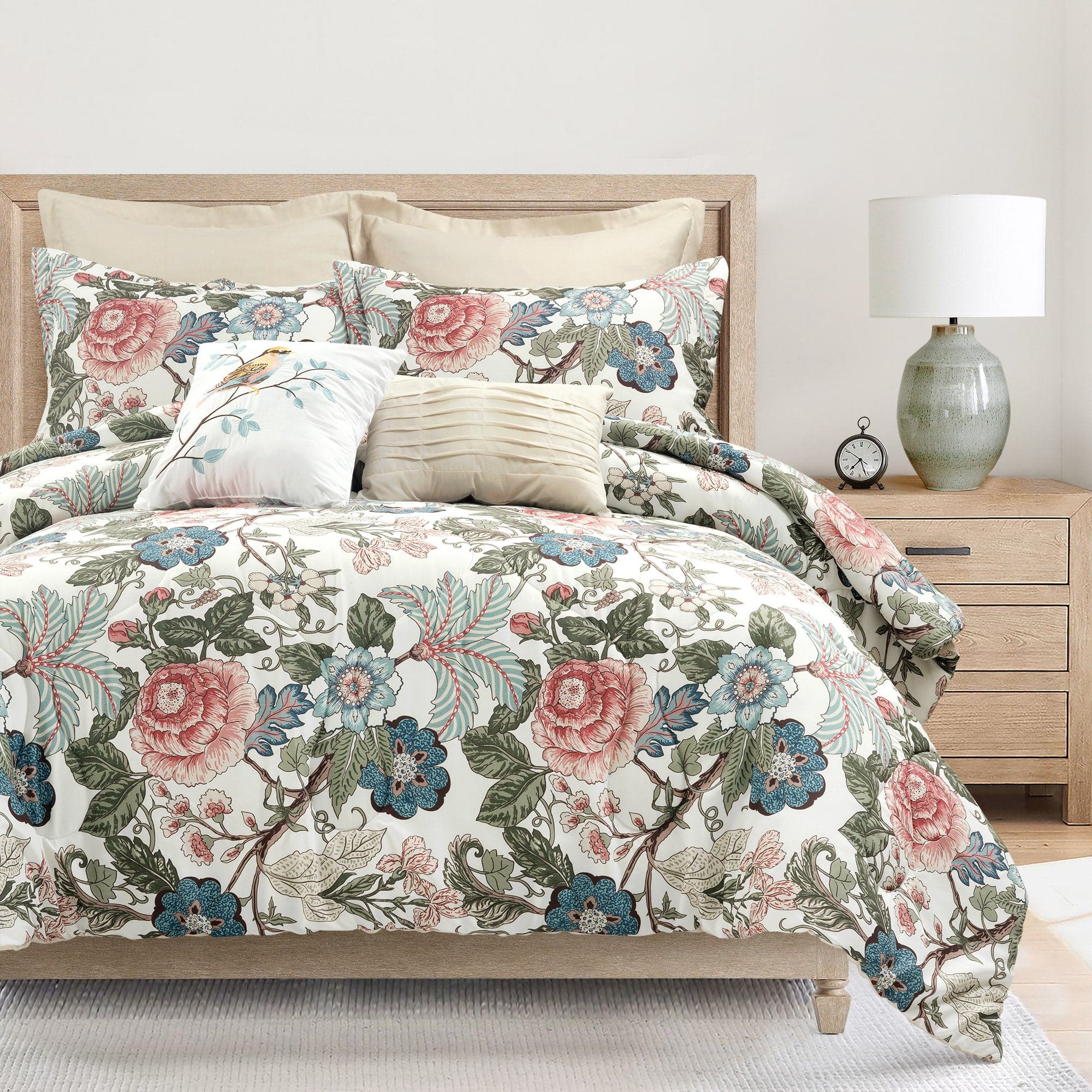 Sydney Floral Reversible Comforter 7 Piece Set | Lush Decor | www ...