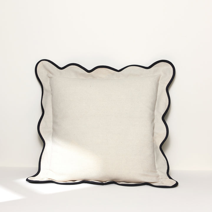 Coastal Chic Scalloped Edge Throw Pillow Cover