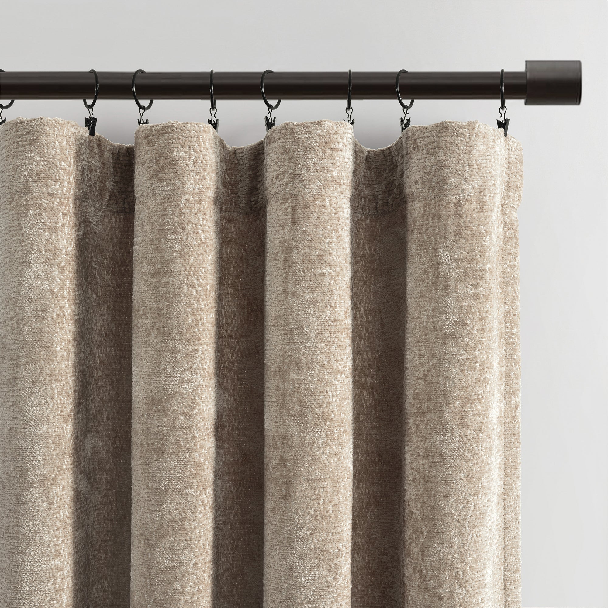 Aspen Luxury Velvet Chenille Window Curtain Panel