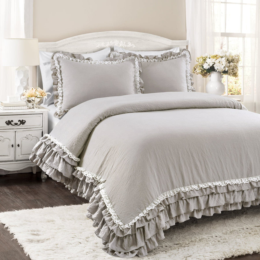 Ella Ruffle Lace 3 Piece Comforter Set | Lush Decor | www.lushdecor.com ...