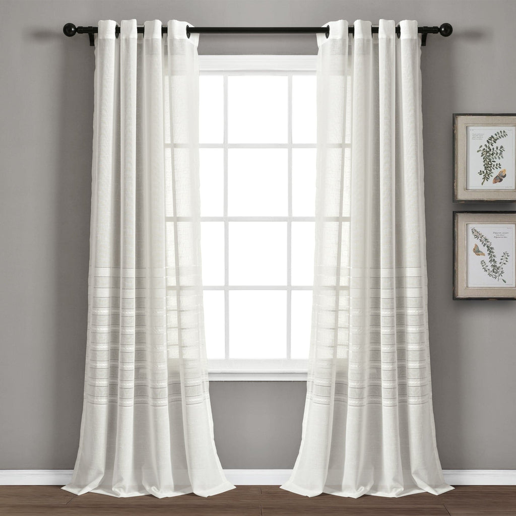 Bridie Grommet Sheer Window Curtain Panel Set | Lush Decor | www ...