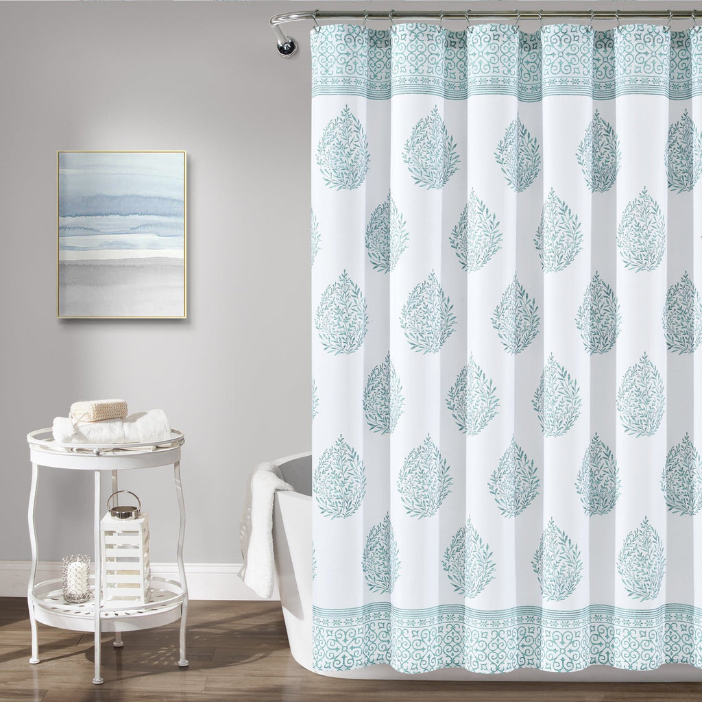 Boho Vertical Stripe Shower Curtain Geometric Pattern Shower