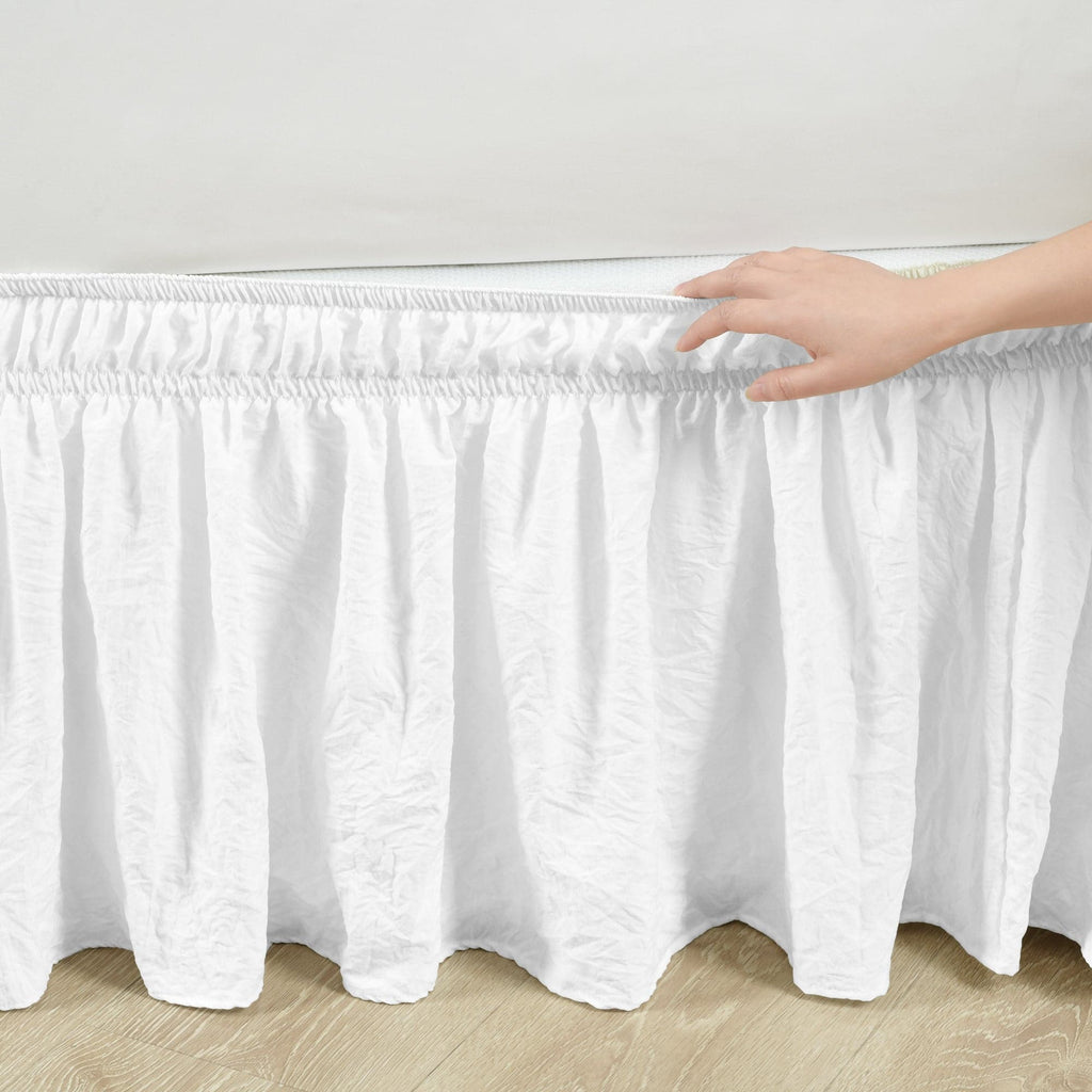Ruched Ruffle Elastic Easy Wrap Around Bed Skirt | Lush Decor | www ...