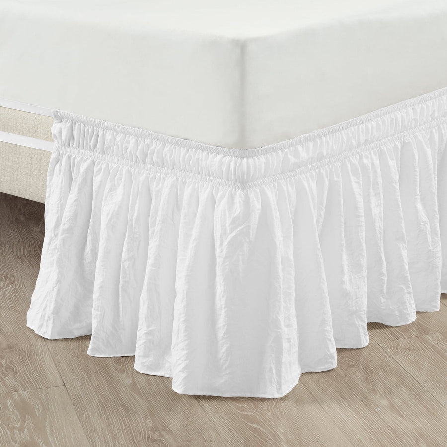 Ruched Ruffle Elastic Easy Wrap Around Bed Skirt | Lush Decor | www ...