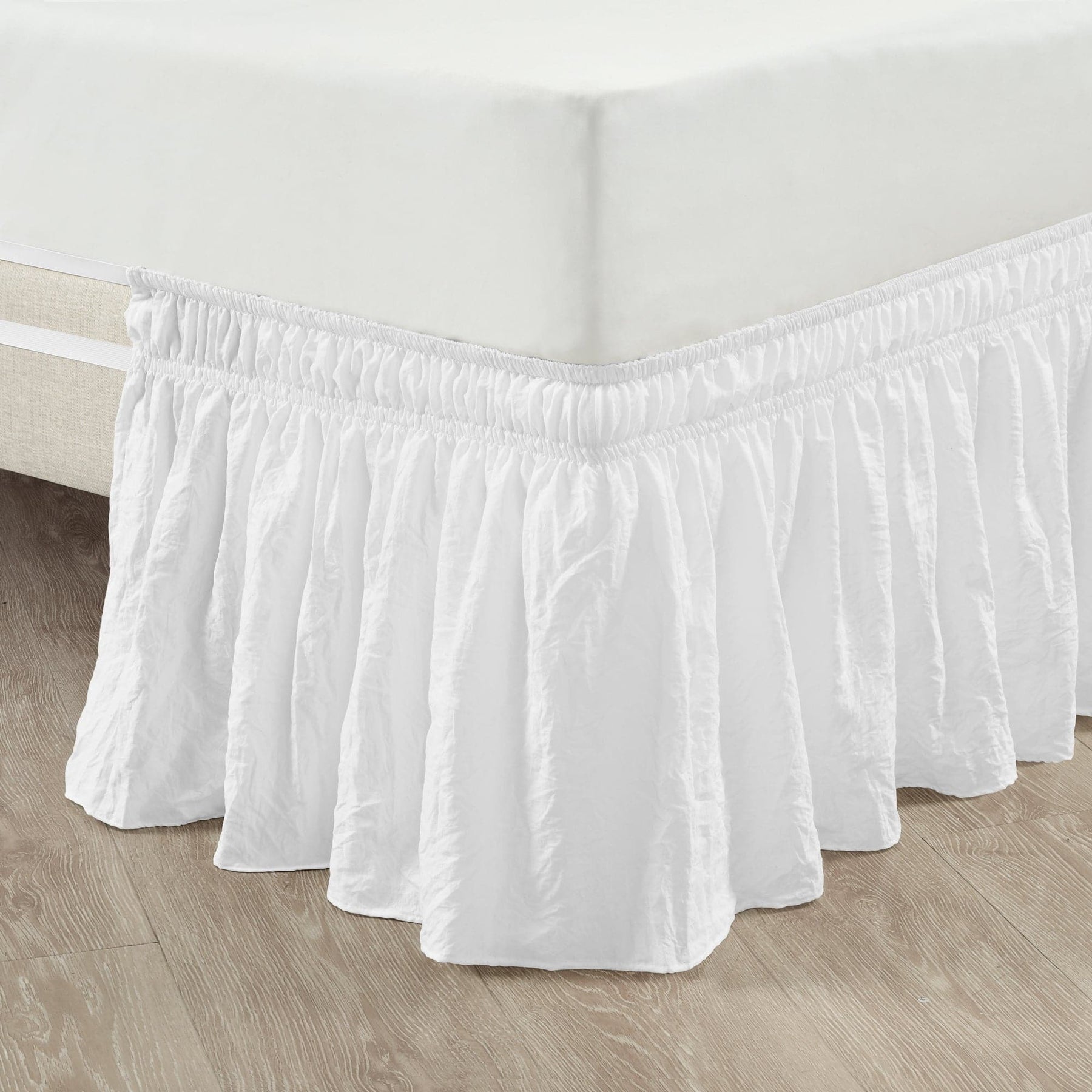 Ruched Ruffle Elastic Easy Wrap Around Bed Skirt | Lush Decor | www ...