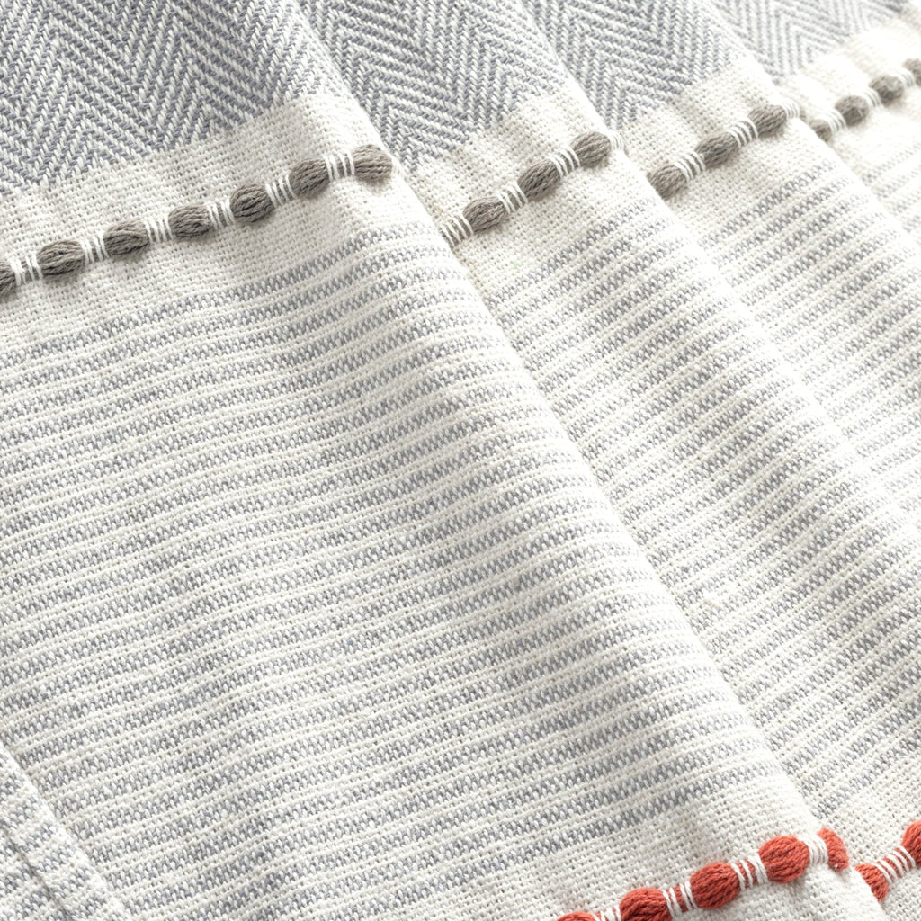 Herringbone Stripe Yarn Dyed Cotton Woven Tassel Throw Lush Decor Lushdecor 