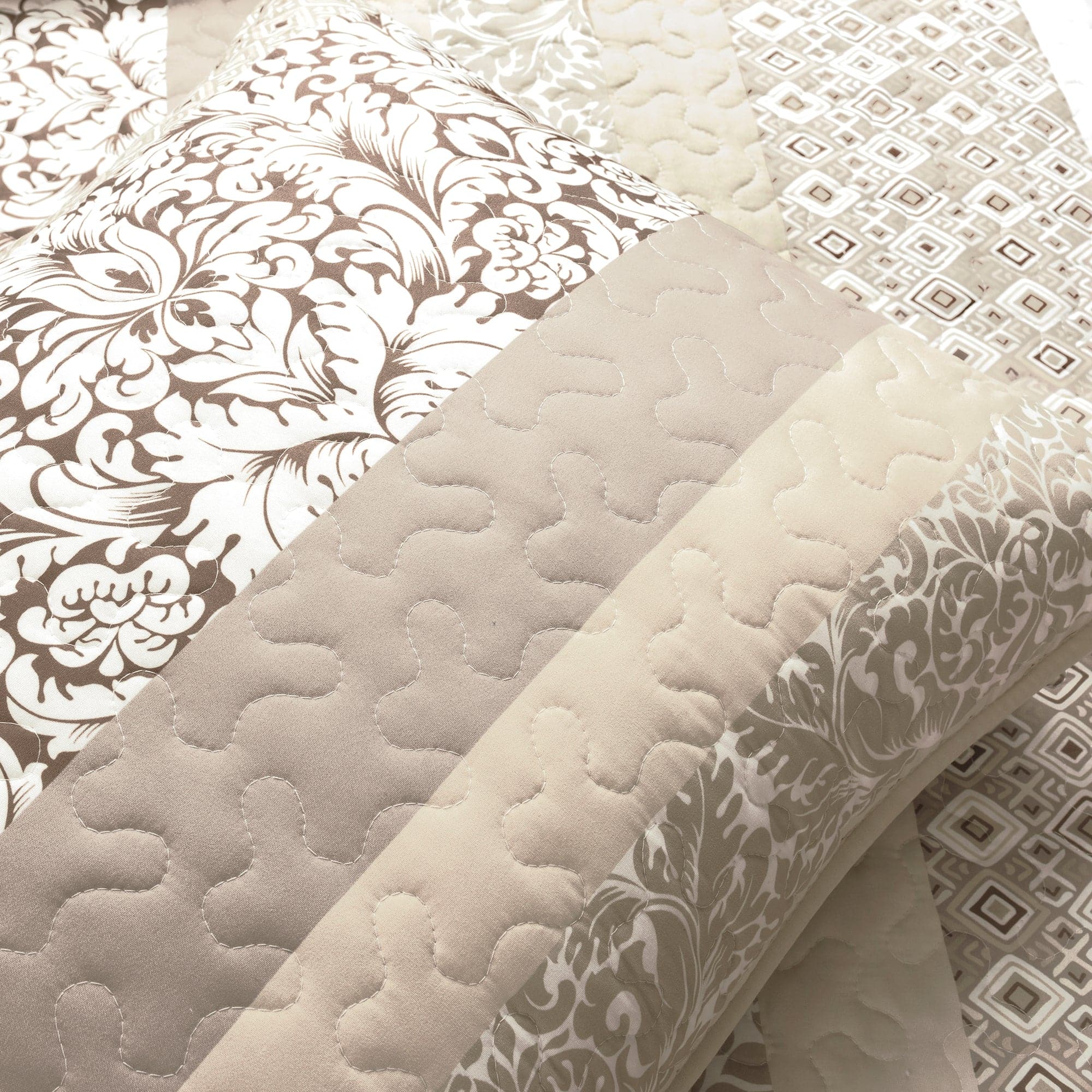 Boho Stripe Reversible Oversized Cotton 3 Piece Quilt Set | Lush