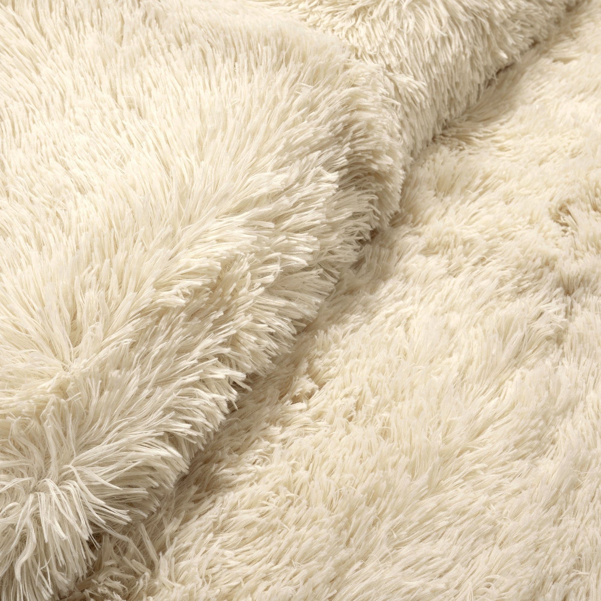 Frye Faux Fur 3 piece Comforter Set Cream/Beige KING for sale