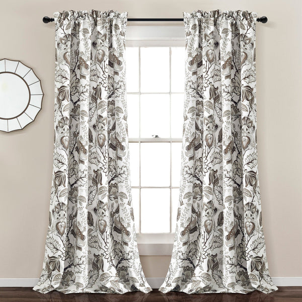 Cynthia Jacobean Room Darkening/Light Filtering Window Curtain Set ...