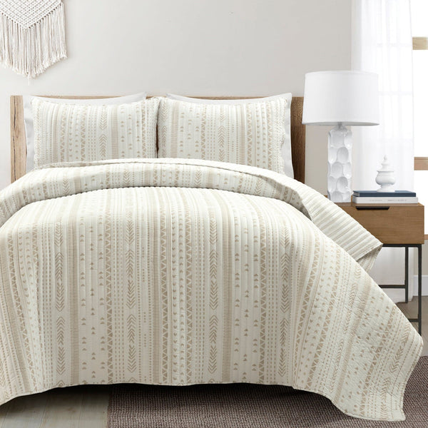 Hygge Stripe 3 Piece Quilt Set | Lush Decor | www.lushdecor.com – LushDecor